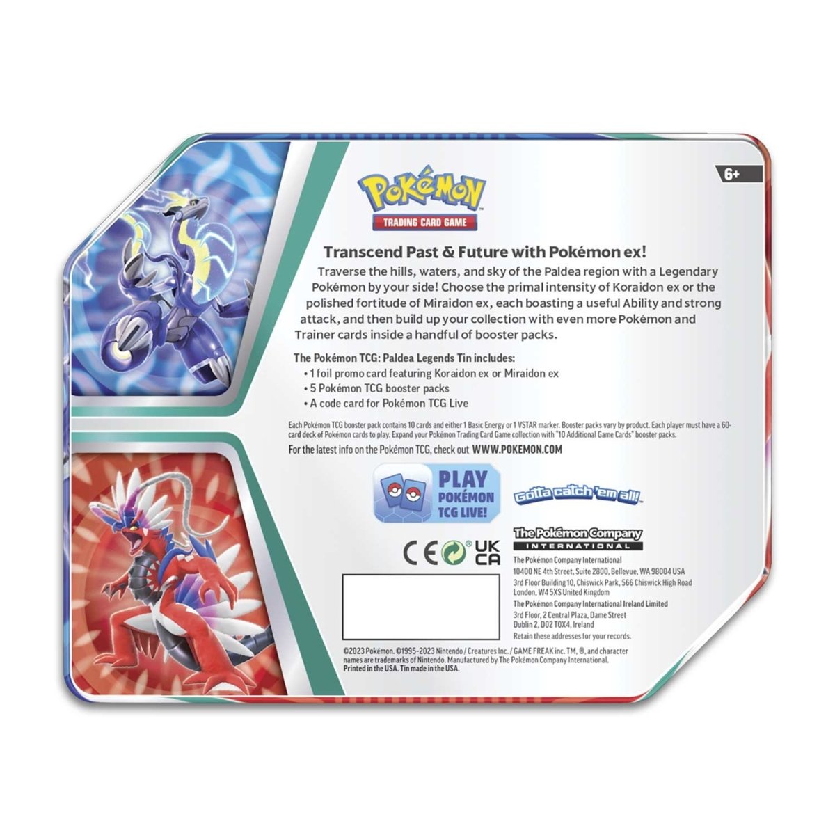 Paldea Legends Tin (Koraidon EX)