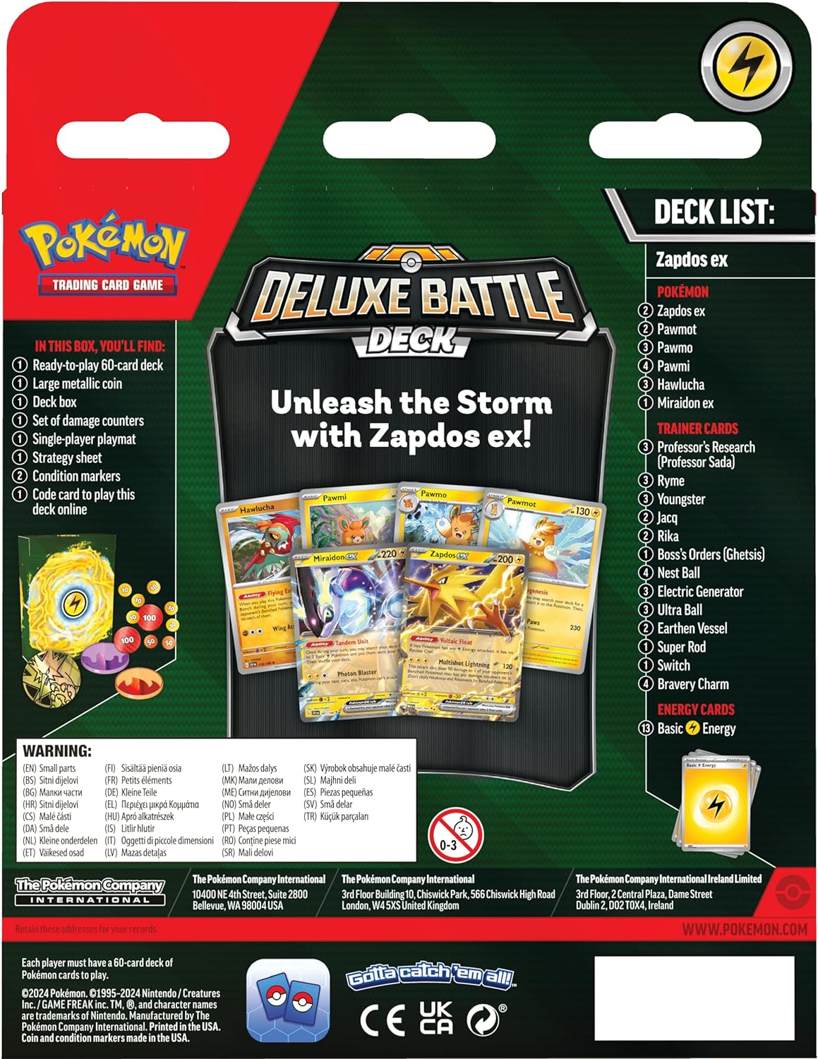 Zapdos EX Deluxe Battle Deck